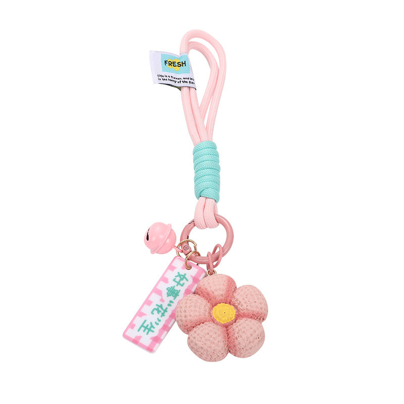 Wholesale Cute Resin Peach Strawberry Flower Keychain